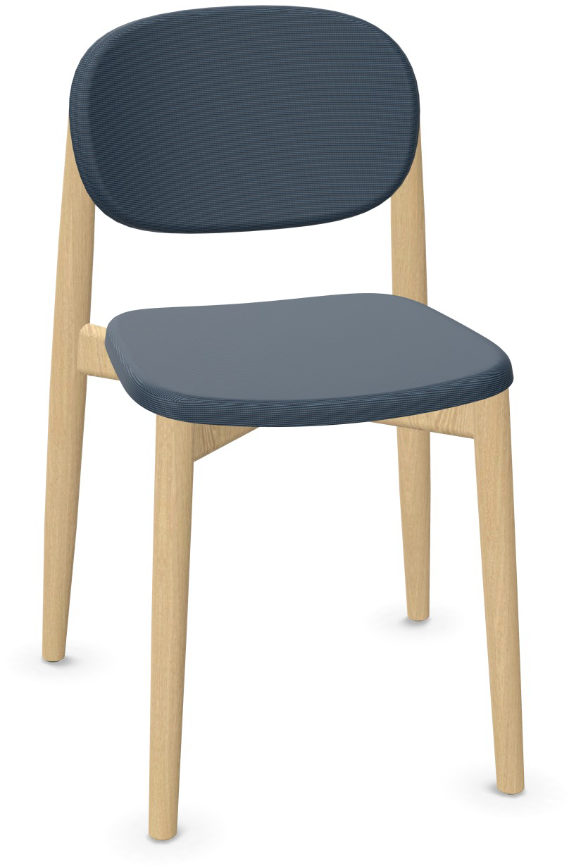 HARMO Stuhl gepolstert in Dunkelblau präsentiert im Onlineshop von KAQTU Design AG. Stuhl ist von Infiniti Design