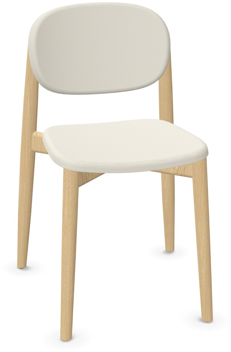 HARMO Stuhl gepolstert in Sandweiss präsentiert im Onlineshop von KAQTU Design AG. Stuhl ist von Infiniti Design