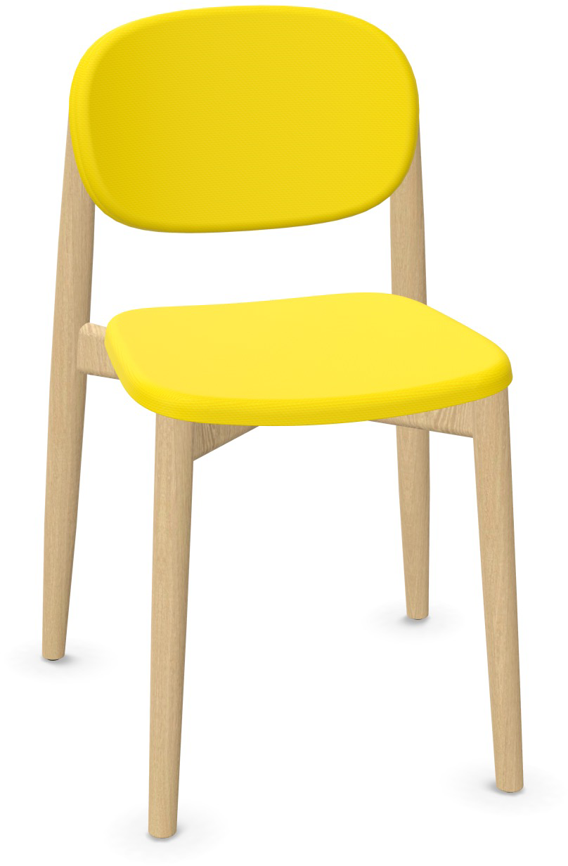 HARMO Stuhl gepolstert in Gelb präsentiert im Onlineshop von KAQTU Design AG. Stuhl ist von Infiniti Design