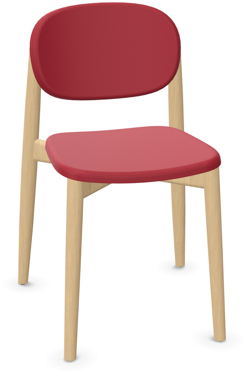 HARMO Stuhl gepolstert in Dunkelrot präsentiert im Onlineshop von KAQTU Design AG. Stuhl ist von Infiniti Design