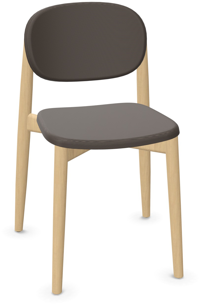 HARMO Stuhl gepolstert in Graubraun präsentiert im Onlineshop von KAQTU Design AG. Stuhl ist von Infiniti Design