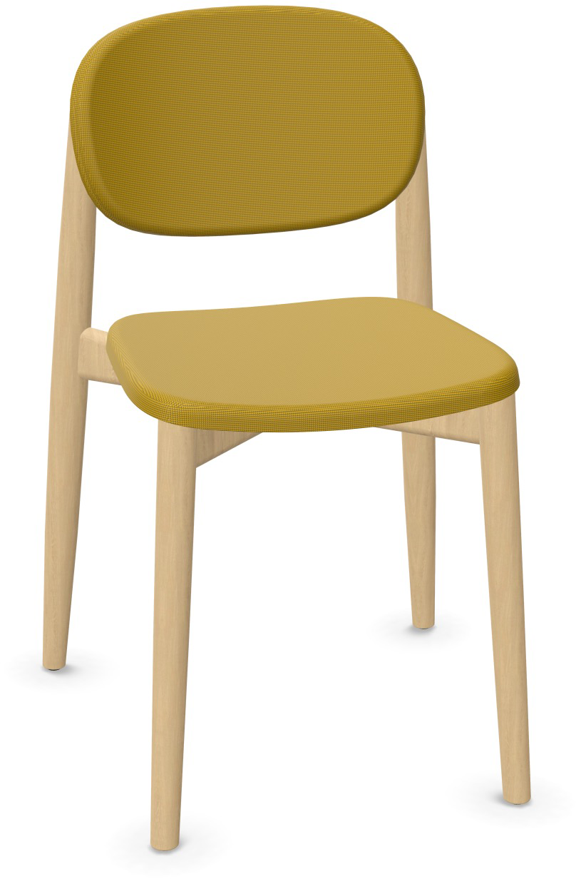HARMO Stuhl gepolstert in Senfgelb präsentiert im Onlineshop von KAQTU Design AG. Stuhl ist von Infiniti Design