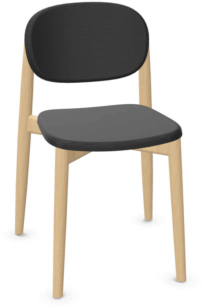 HARMO Stuhl gepolstert in Schwarz präsentiert im Onlineshop von KAQTU Design AG. Stuhl ist von Infiniti Design