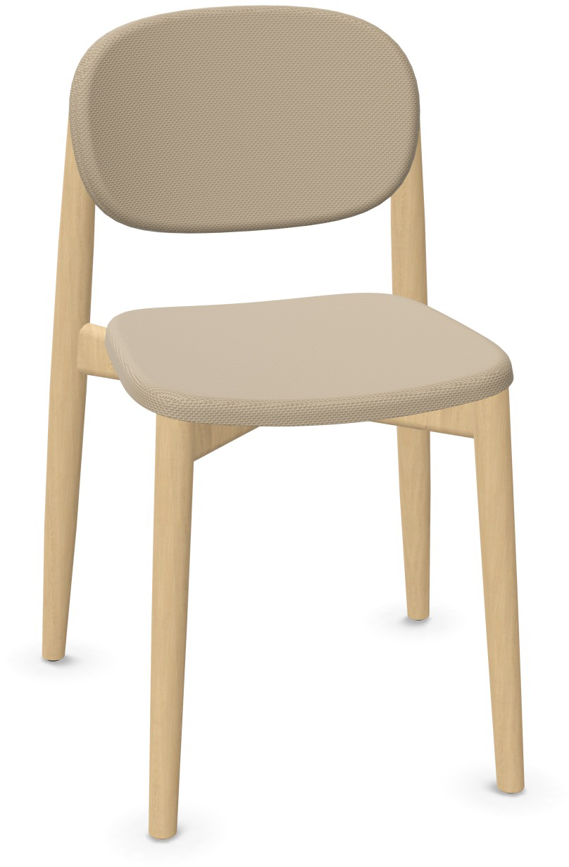 HARMO Stuhl gepolstert in Hellbraun präsentiert im Onlineshop von KAQTU Design AG. Stuhl ist von Infiniti Design