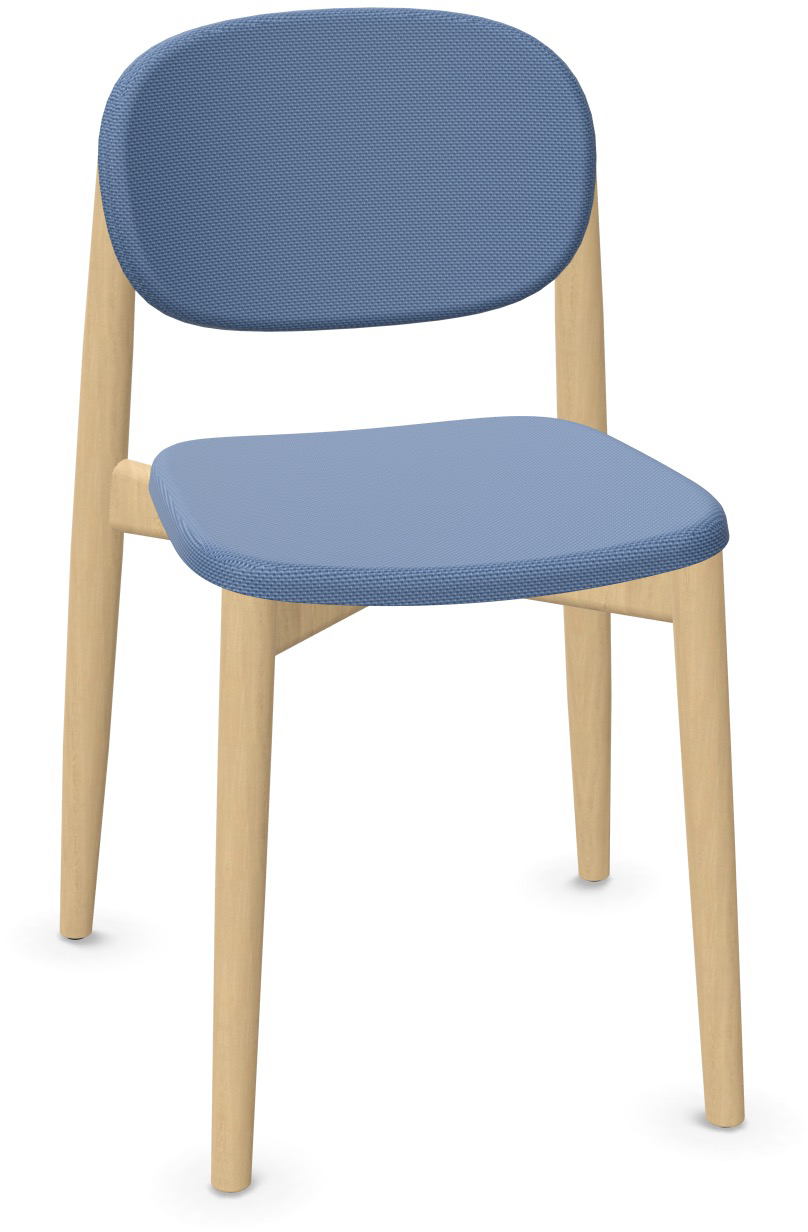 HARMO Stuhl gepolstert in Blau präsentiert im Onlineshop von KAQTU Design AG. Stuhl ist von Infiniti Design