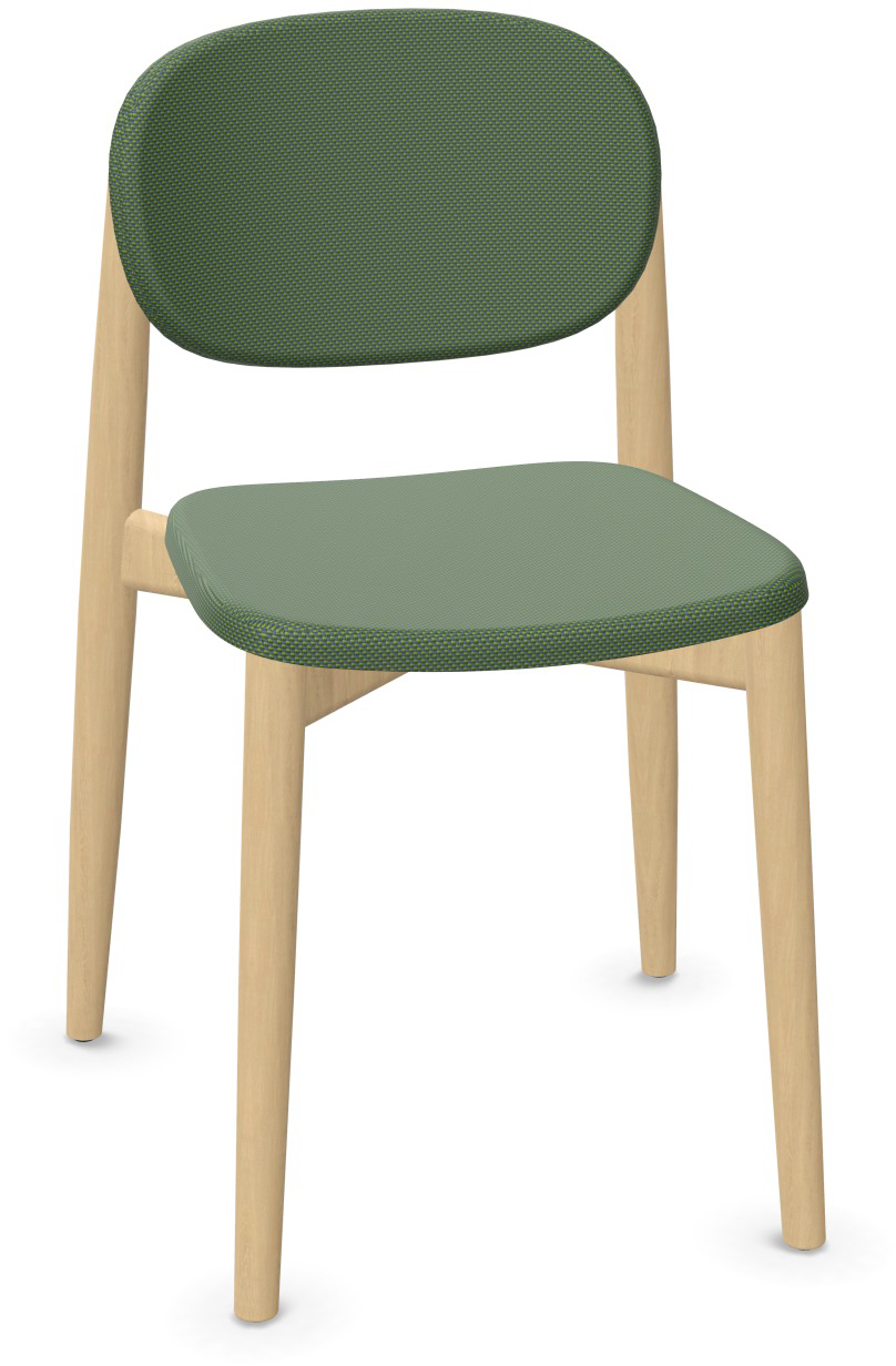 HARMO Stuhl gepolstert in Dunkelgrün präsentiert im Onlineshop von KAQTU Design AG. Stuhl ist von Infiniti Design