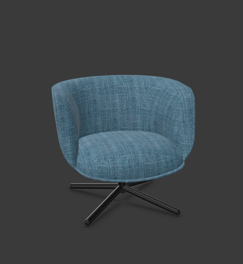BOMBOM Drehsessel in Blau / Schwarz präsentiert im Onlineshop von KAQTU Design AG. Sessel mit Armlehnen ist von Infiniti Design