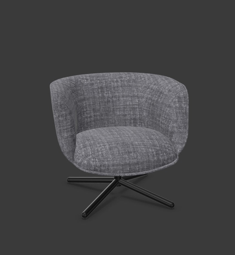 BOMBOM Drehsessel in Anthrazit / Schwarz präsentiert im Onlineshop von KAQTU Design AG. Sessel mit Armlehnen ist von Infiniti Design