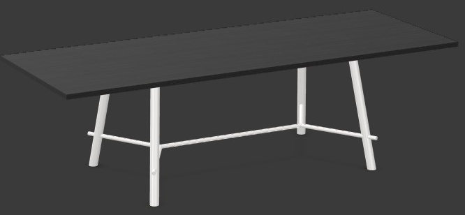 Record Living Maxi Tisch in Eiche schwarz / Weiss präsentiert im Onlineshop von KAQTU Design AG. Esstisch ist von Infiniti Design