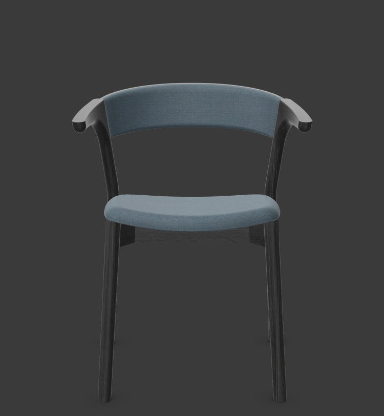Embra in Blau / Schwarz präsentiert im Onlineshop von KAQTU Design AG. Stuhl mit Armlehnen ist von Mobimex