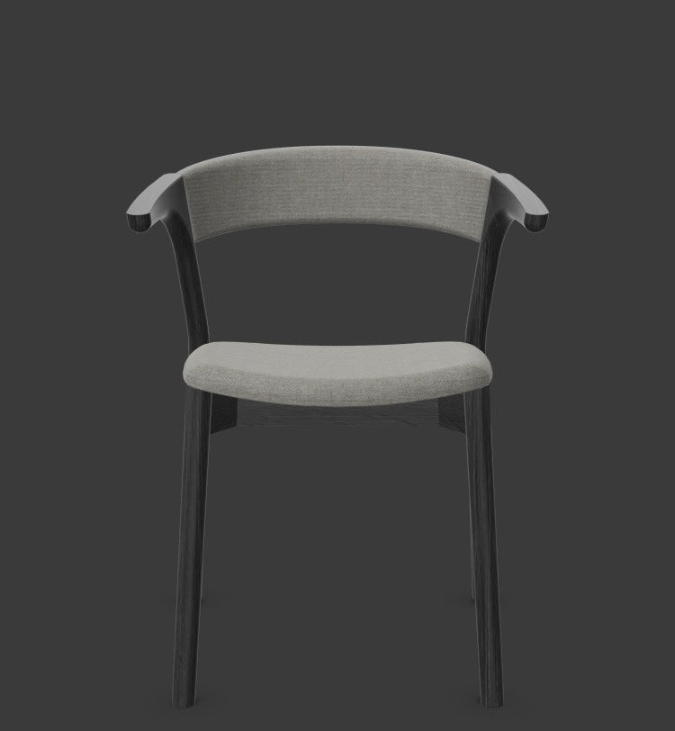 Embra in Hellgrau / Schwarz präsentiert im Onlineshop von KAQTU Design AG. Stuhl mit Armlehnen ist von Mobimex