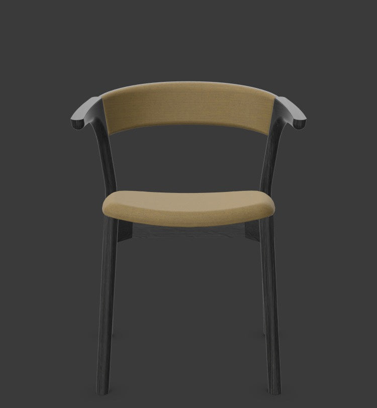 Embra in Dunkelgelb / Schwarz präsentiert im Onlineshop von KAQTU Design AG. Stuhl mit Armlehnen ist von Mobimex