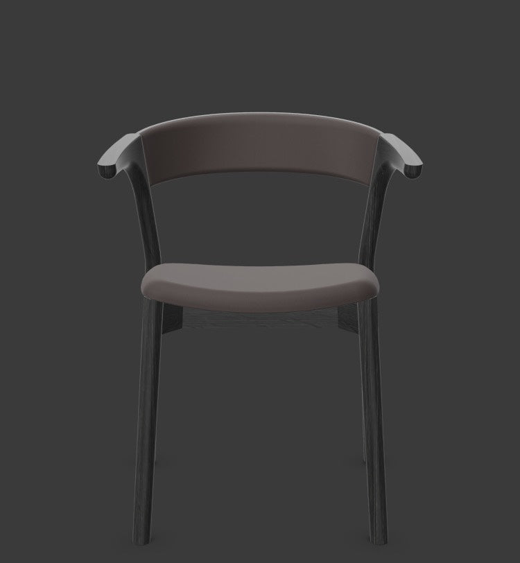 Embra in Mokka / Schwarz präsentiert im Onlineshop von KAQTU Design AG. Stuhl mit Armlehnen ist von Mobimex