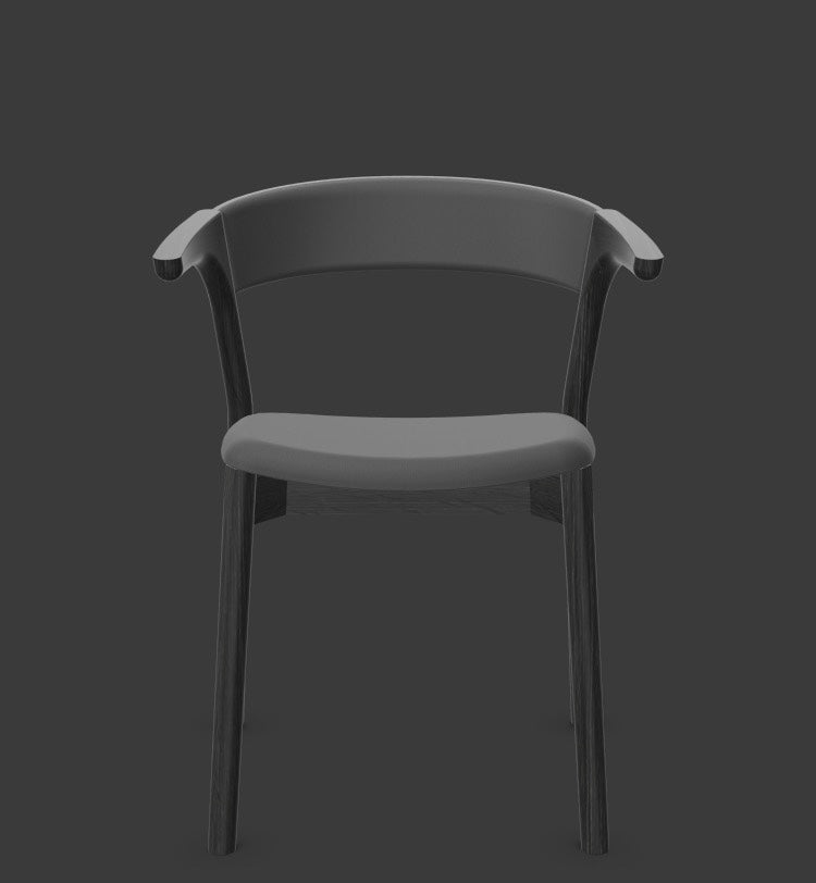 Embra in Dunkelgrau / Schwarz präsentiert im Onlineshop von KAQTU Design AG. Stuhl mit Armlehnen ist von Mobimex