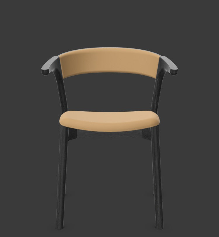 Embra in Crema / Schwarz präsentiert im Onlineshop von KAQTU Design AG. Stuhl mit Armlehnen ist von Mobimex