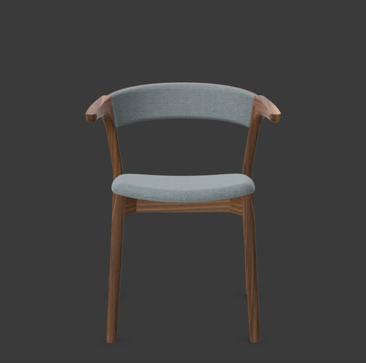 Embra in Grüngrau / Schwarznuss mit Split präsentiert im Onlineshop von KAQTU Design AG. Stuhl mit Armlehnen ist von Mobimex