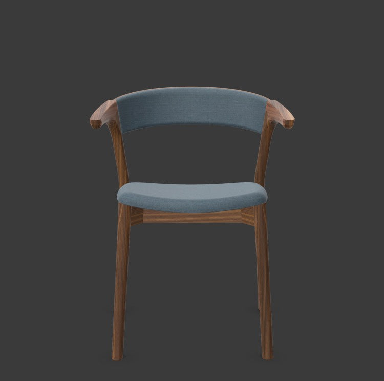 Embra in Blau / Schwarznuss mit Split präsentiert im Onlineshop von KAQTU Design AG. Stuhl mit Armlehnen ist von Mobimex