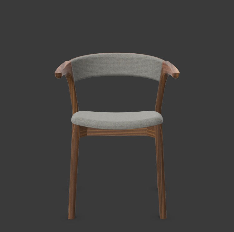 Embra in Hellgrau / Schwarznuss mit Split präsentiert im Onlineshop von KAQTU Design AG. Stuhl mit Armlehnen ist von Mobimex