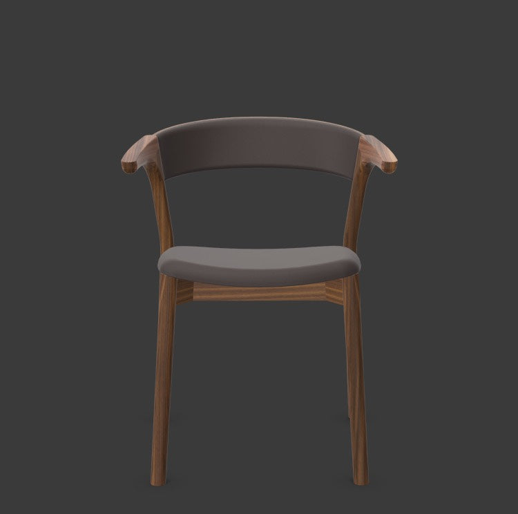 Embra in Mokka / Schwarznuss mit Split präsentiert im Onlineshop von KAQTU Design AG. Stuhl mit Armlehnen ist von Mobimex