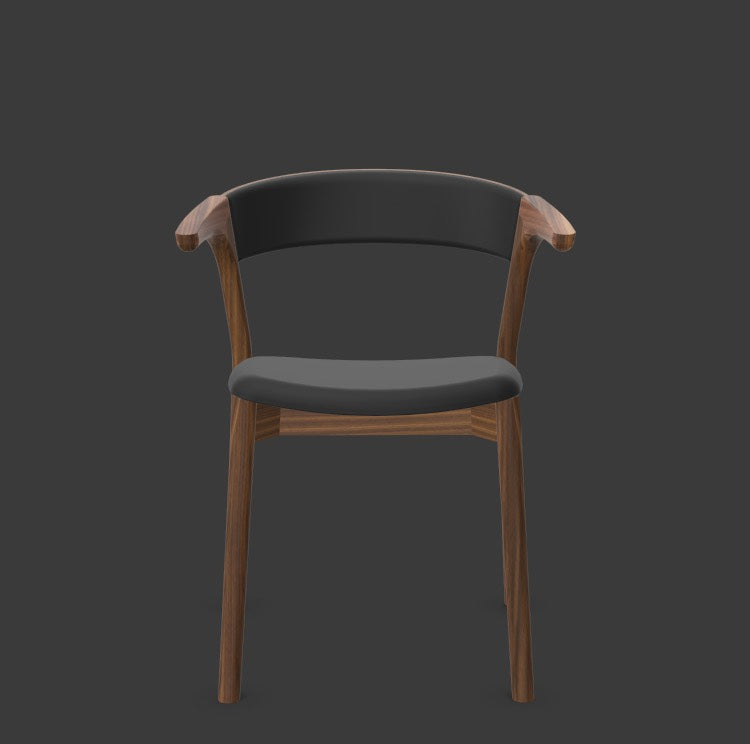 Embra in Schwarz/ Schwarznuss mit Split präsentiert im Onlineshop von KAQTU Design AG. Stuhl mit Armlehnen ist von Mobimex