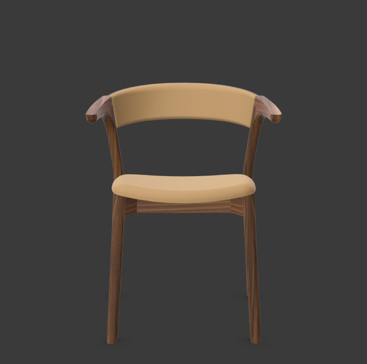 Embra in Crema/ Schwarznuss mit Split präsentiert im Onlineshop von KAQTU Design AG. Stuhl mit Armlehnen ist von Mobimex
