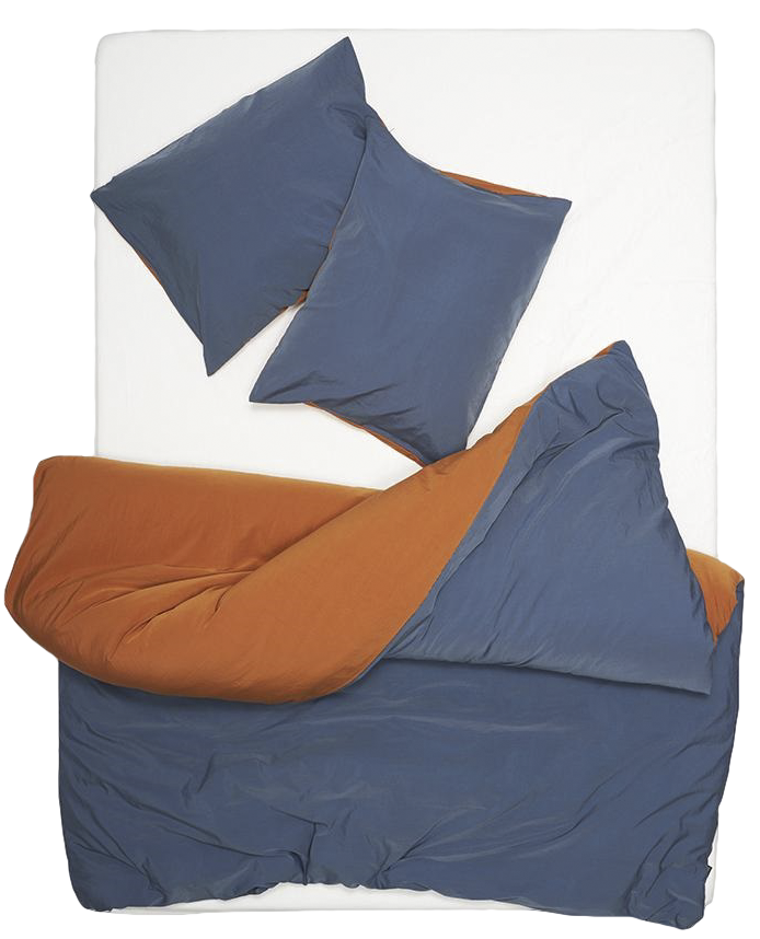 Two Tone Bettwäsche Vintage in Blau / Orange präsentiert im Onlineshop von KAQTU Design AG. Duvetbezug ist von ZigZagZurich