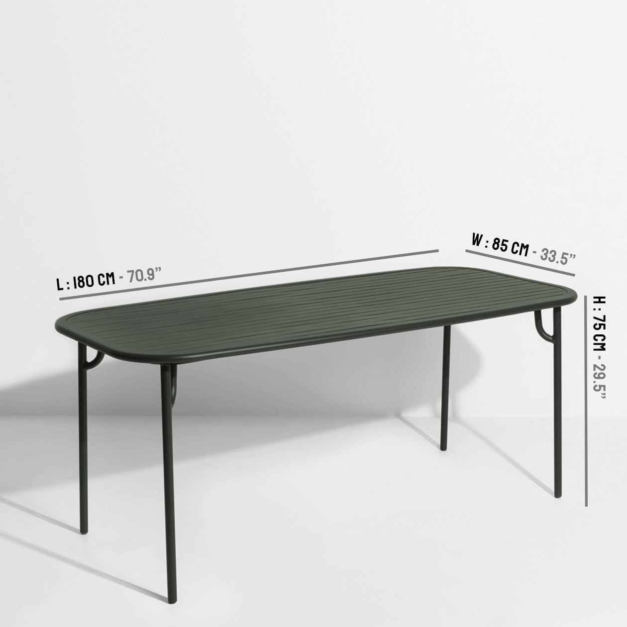 Week-End Tisch Medium in Green Glass präsentiert im Onlineshop von KAQTU Design AG. Gartentisch ist von Petite Friture