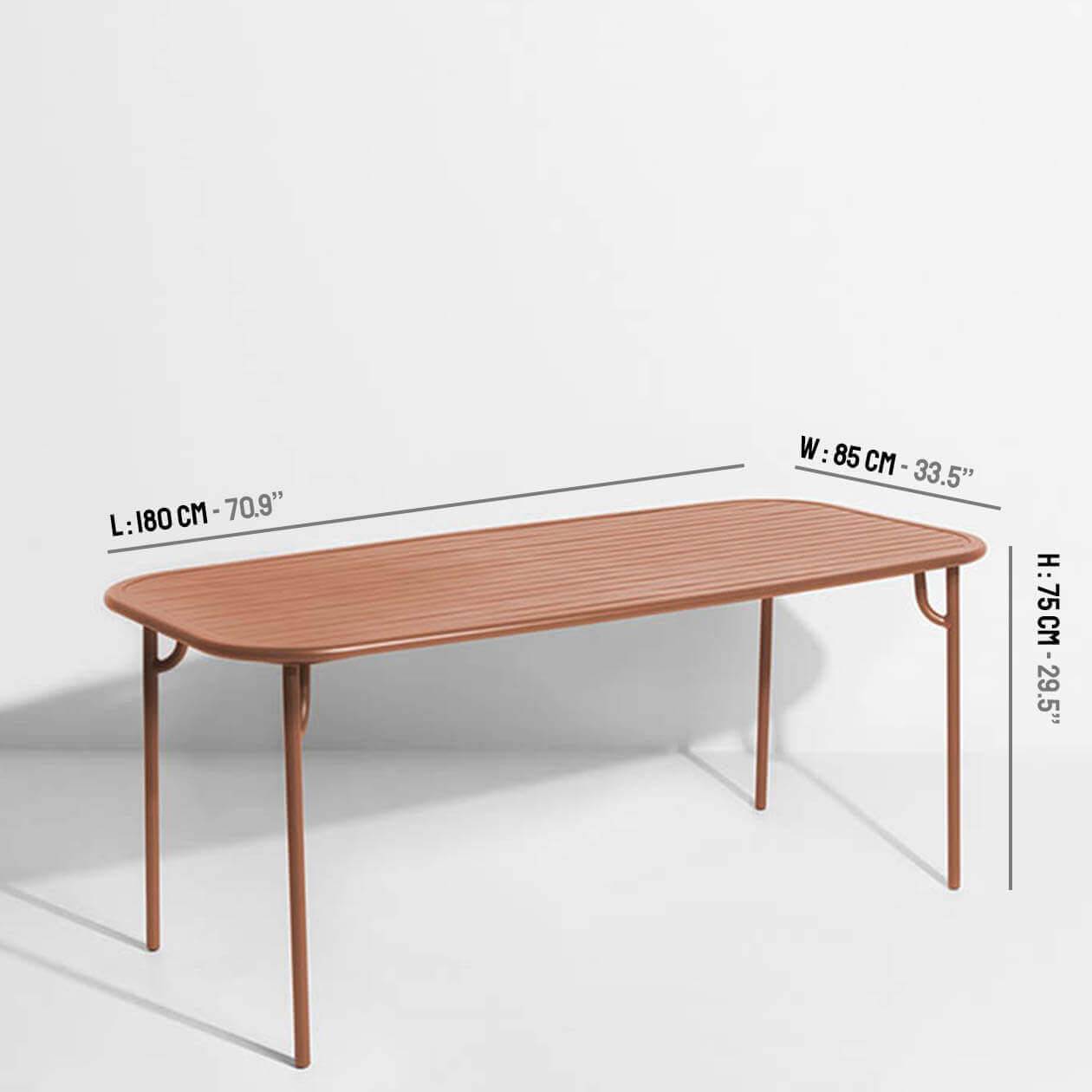 Week-End Tisch Medium in Terracotta präsentiert im Onlineshop von KAQTU Design AG. Gartentisch ist von Petite Friture
