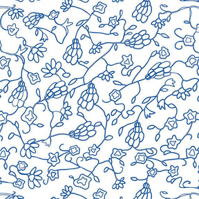 Tapete Coopdps Flower in Weiss / Blau präsentiert im Onlineshop von KAQTU Design AG. Tapete ist von ZigZagZurich