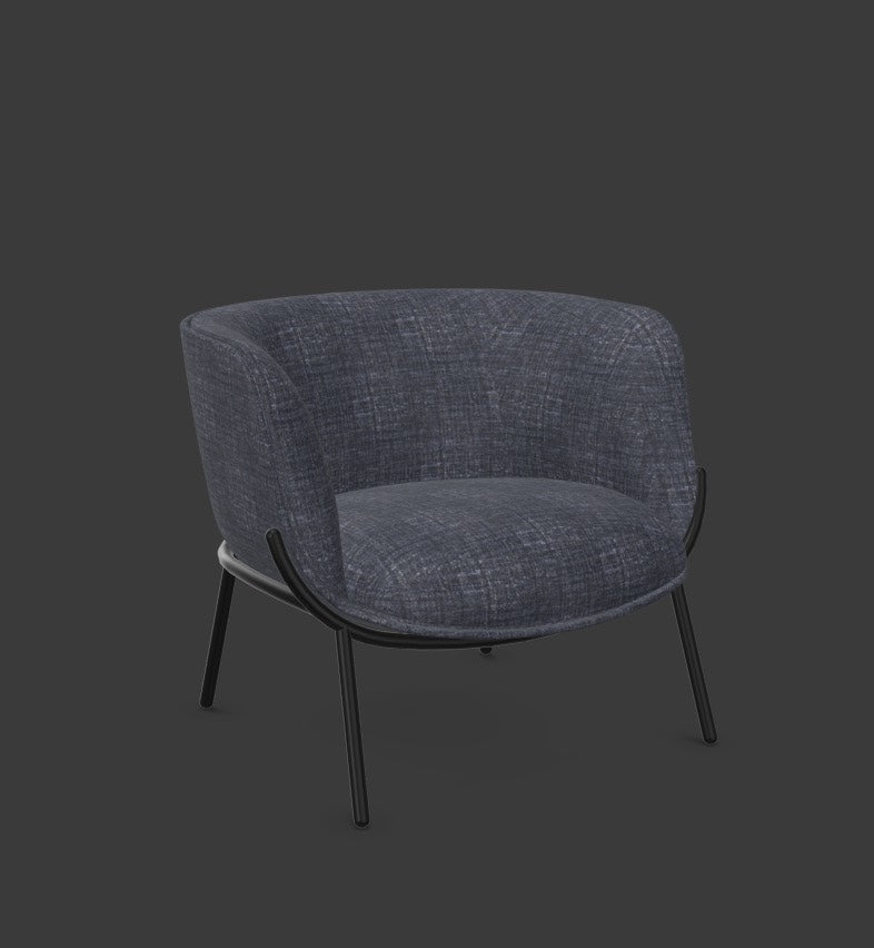 BOMBOM Sessel in Dunkelblau / Schwarz präsentiert im Onlineshop von KAQTU Design AG. Sessel mit Armlehnen ist von Infiniti Design