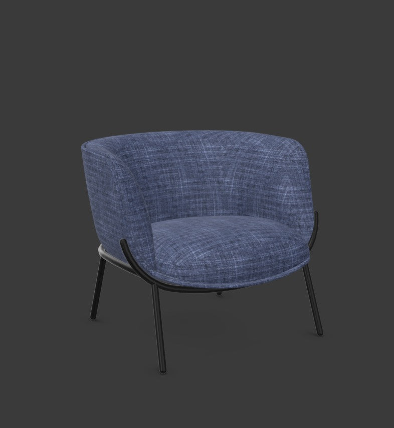 BOMBOM Sessel in Dunkelblau / Schwarz präsentiert im Onlineshop von KAQTU Design AG. Sessel mit Armlehnen ist von Infiniti Design