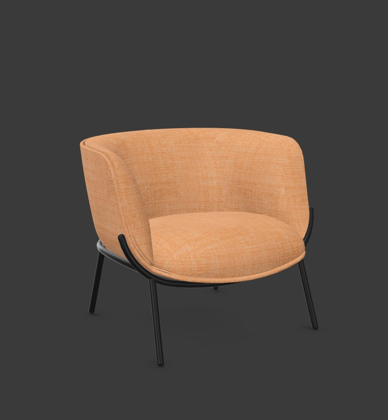 BOMBOM Sessel in Orange / Schwarz präsentiert im Onlineshop von KAQTU Design AG. Sessel mit Armlehnen ist von Infiniti Design