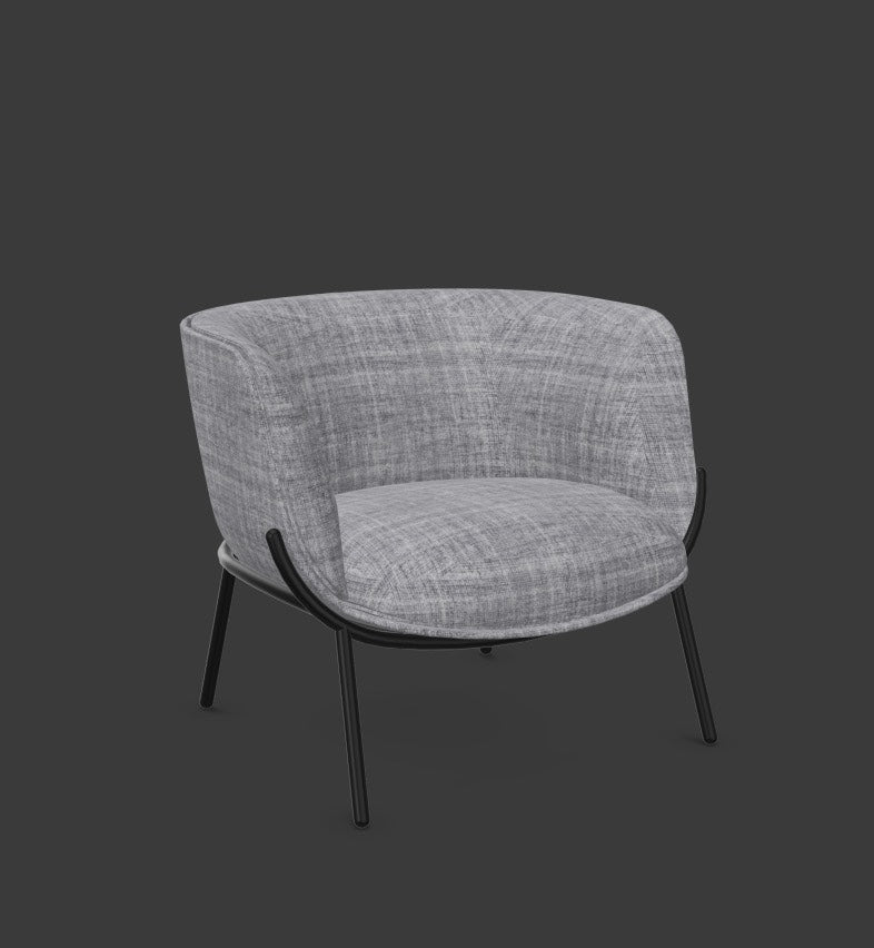 BOMBOM Sessel in Grau / Schwarz präsentiert im Onlineshop von KAQTU Design AG. Sessel mit Armlehnen ist von Infiniti Design