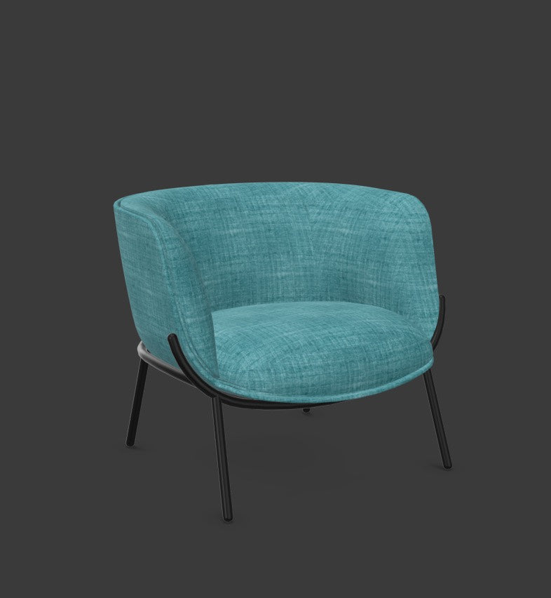 BOMBOM Sessel in Türkis / Schwarz präsentiert im Onlineshop von KAQTU Design AG. Sessel mit Armlehnen ist von Infiniti Design