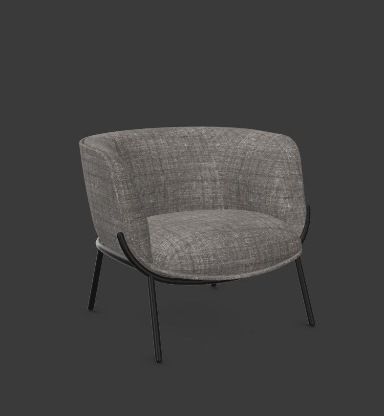 BOMBOM Sessel in Hellgrau / Schwarz präsentiert im Onlineshop von KAQTU Design AG. Sessel mit Armlehnen ist von Infiniti Design