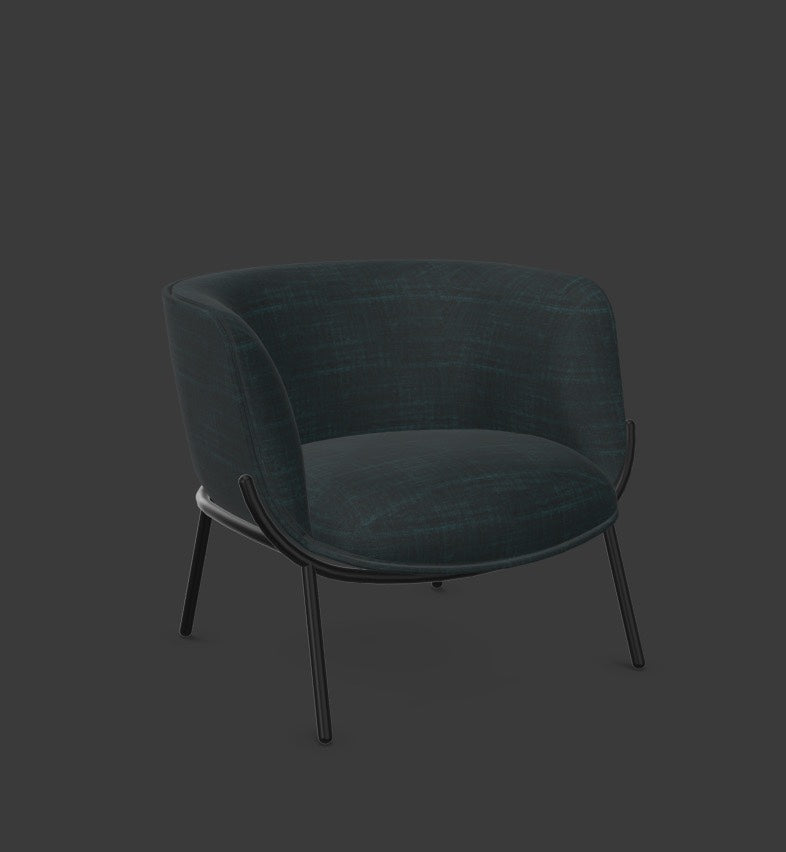 BOMBOM Sessel in Nachtgrün / Schwarz präsentiert im Onlineshop von KAQTU Design AG. Sessel mit Armlehnen ist von Infiniti Design