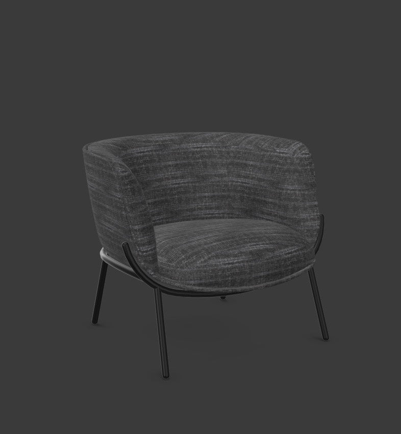 BOMBOM Sessel in Schwarz / Schwarz präsentiert im Onlineshop von KAQTU Design AG. Sessel mit Armlehnen ist von Infiniti Design