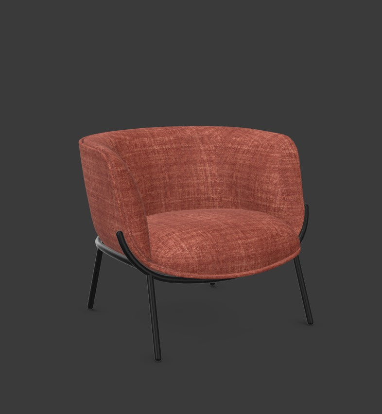 BOMBOM Sessel in Dunkelrot / Schwarz präsentiert im Onlineshop von KAQTU Design AG. Sessel mit Armlehnen ist von Infiniti Design
