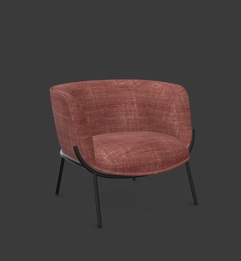 BOMBOM Sessel in Weinrot / Schwarz präsentiert im Onlineshop von KAQTU Design AG. Sessel mit Armlehnen ist von Infiniti Design
