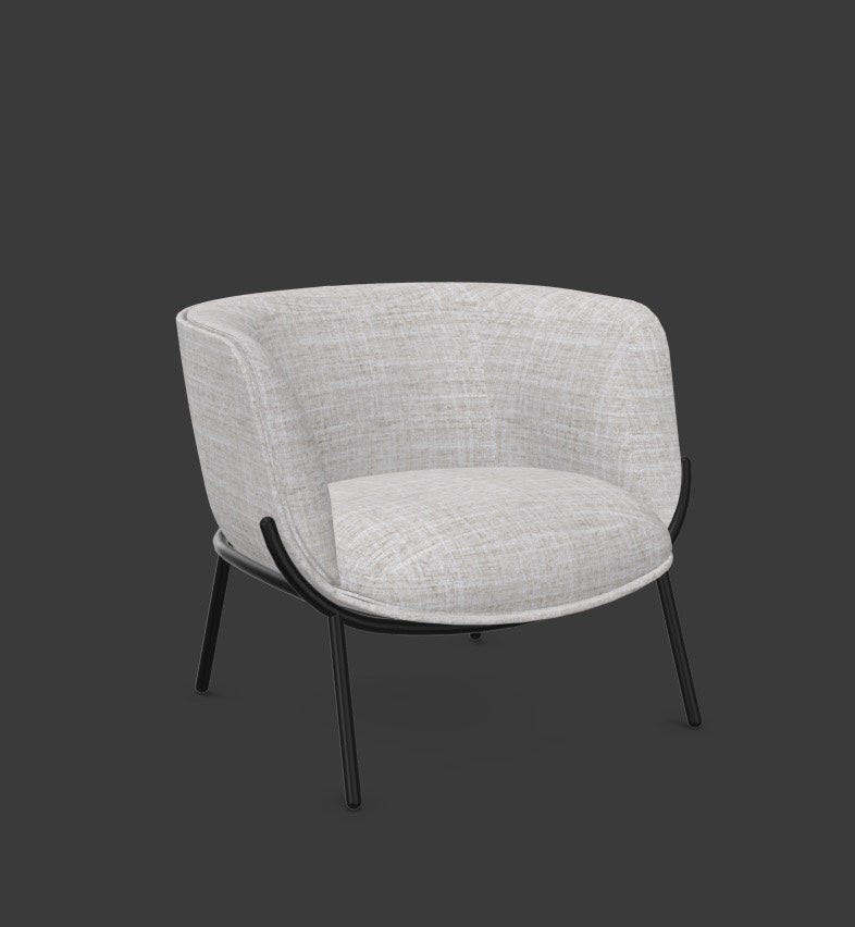 BOMBOM Sessel in Hellgrau / Schwarz präsentiert im Onlineshop von KAQTU Design AG. Sessel mit Armlehnen ist von Infiniti Design