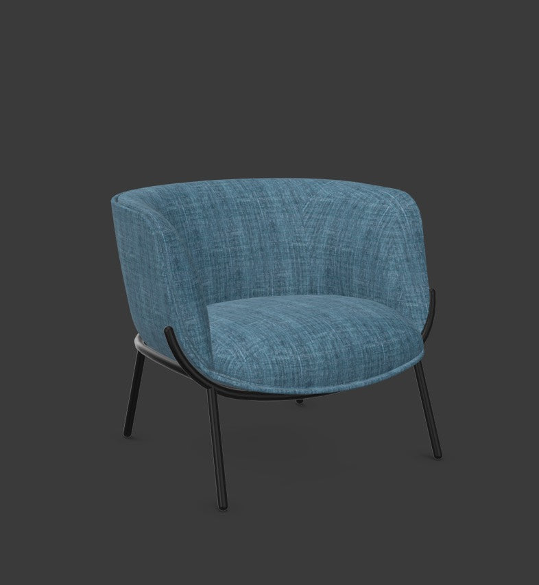 BOMBOM Sessel in Blau / Schwarz präsentiert im Onlineshop von KAQTU Design AG. Sessel mit Armlehnen ist von Infiniti Design