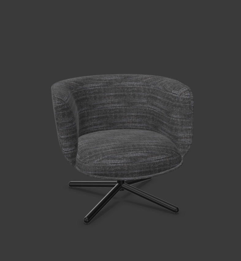 BOMBOM Drehsessel in Schwarz / Schwarz präsentiert im Onlineshop von KAQTU Design AG. Sessel mit Armlehnen ist von Infiniti Design