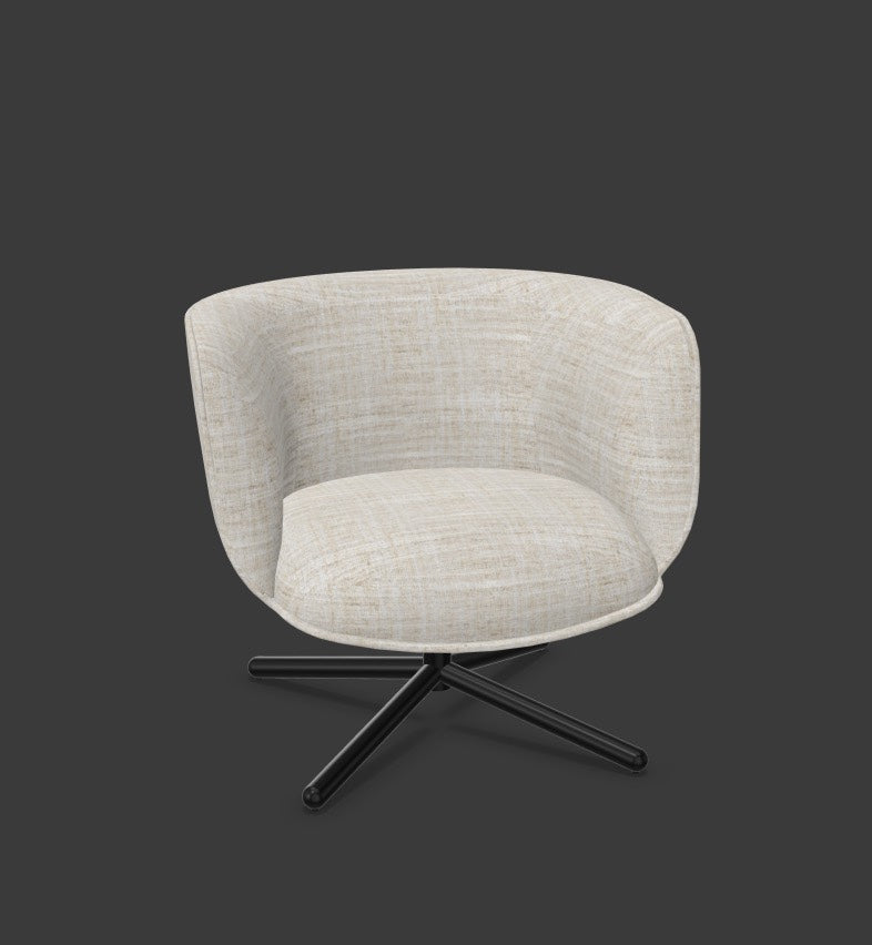 BOMBOM Drehsessel in Weiss / Schwarz präsentiert im Onlineshop von KAQTU Design AG. Sessel mit Armlehnen ist von Infiniti Design