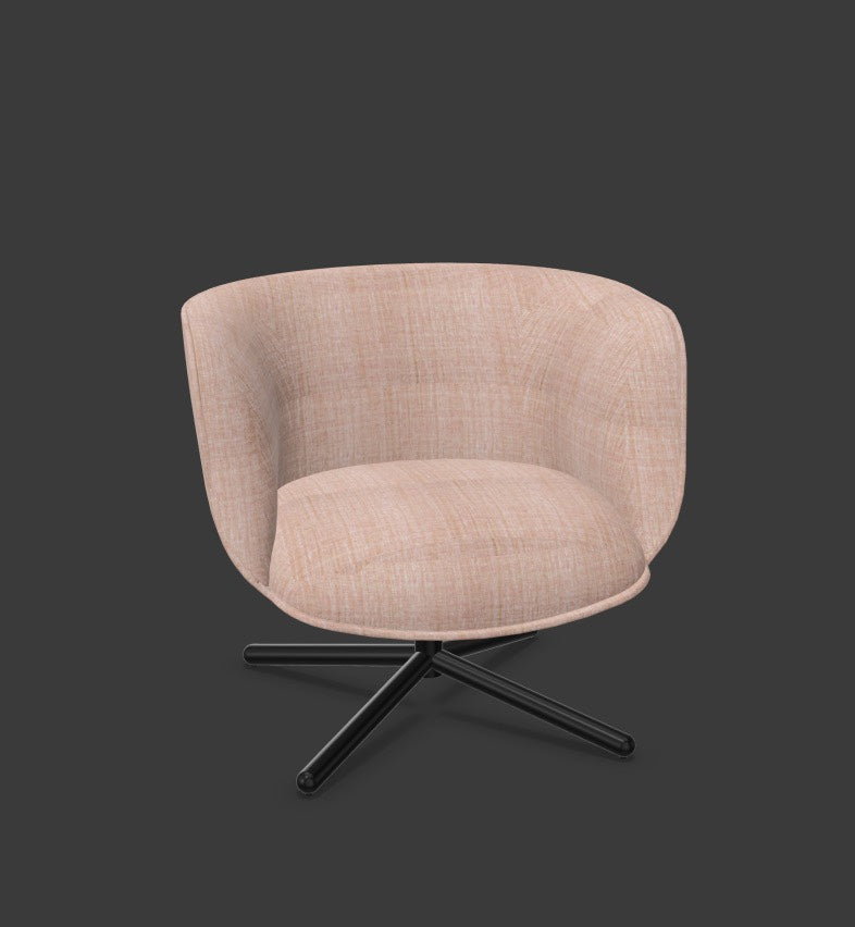 BOMBOM Drehsessel in Rosa / Schwarz präsentiert im Onlineshop von KAQTU Design AG. Sessel mit Armlehnen ist von Infiniti Design