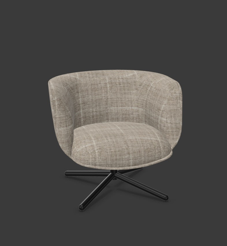 BOMBOM Drehsessel in Hellbraun / Schwarz präsentiert im Onlineshop von KAQTU Design AG. Sessel mit Armlehnen ist von Infiniti Design