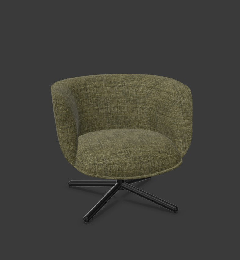 BOMBOM Drehsessel in Grün / Schwarz präsentiert im Onlineshop von KAQTU Design AG. Sessel mit Armlehnen ist von Infiniti Design
