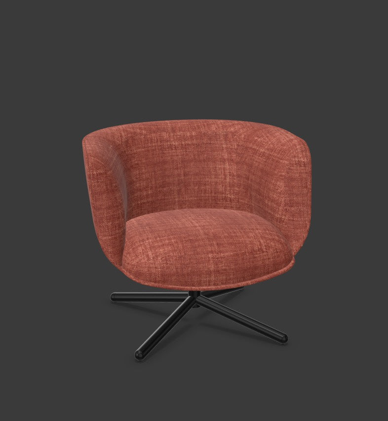 BOMBOM Drehsessel in Dunkelrot / Schwarz präsentiert im Onlineshop von KAQTU Design AG. Sessel mit Armlehnen ist von Infiniti Design