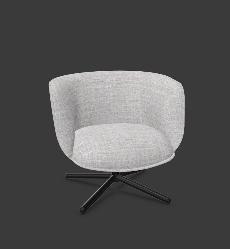 BOMBOM Drehsessel in Hellgrau / Schwarz präsentiert im Onlineshop von KAQTU Design AG. Sessel mit Armlehnen ist von Infiniti Design