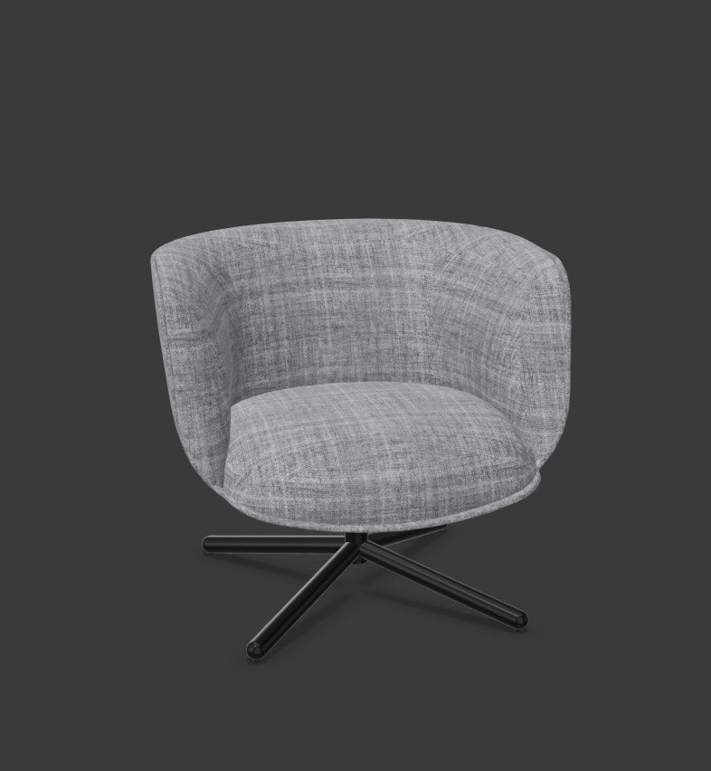 BOMBOM Drehsessel in Grau / Schwarz präsentiert im Onlineshop von KAQTU Design AG. Sessel mit Armlehnen ist von Infiniti Design