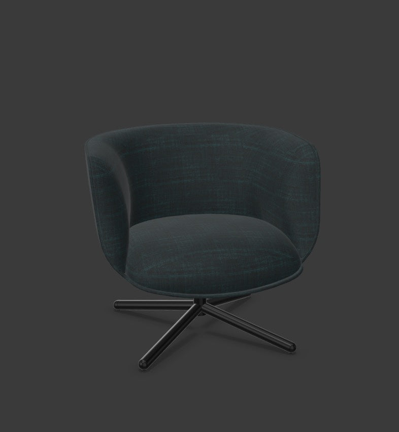 BOMBOM Drehsessel in Nachtgrün / Schwarz präsentiert im Onlineshop von KAQTU Design AG. Sessel mit Armlehnen ist von Infiniti Design